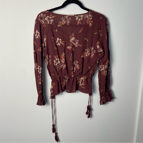 Astr the label / Maroon Floral Boho Blouse - Picture 4 of 7